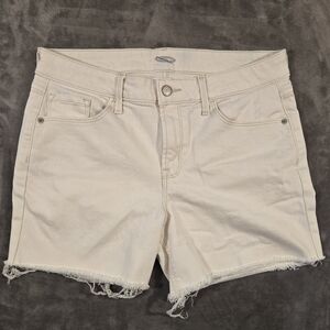 Old Navy Off-White Distressed Cut-Off Jean Shorts - Size 8 (013)